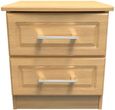 Gina Oak Effect 2 Drawer Bedside Cabinet