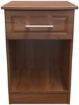 Gina Walnut Effect 1 Drawer Bedside Cabinet