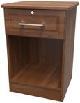 Gina Walnut Effect 1 Drawer Bedside Cabinet with Lock