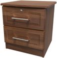Gina Walnut Effect 2 Drawer Bedside Cabinet with Lock