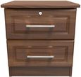 Gina Walnut Effect 2 Drawer Bedside Cabinet with Lock