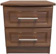 Gina Walnut Effect 2 Drawer Bedside Cabinet