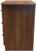 Gina Walnut Effect 3 Drawer Bedside Cabinet