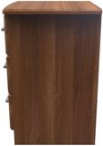 Gina Walnut Effect 3 Drawer Bedside Cabinet with Lock