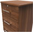 Gina Walnut Effect 3 Drawer Bedside Cabinet with Lock