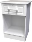 Gina White 1 Drawer Bedside Cabinet with Lock