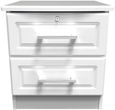 Gina White 2 Drawer Bedside Cabinet with Lock