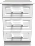 Gina White 3 Drawer Bedside Cabinet