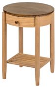 Grace Natural Oak 1 Drawer Round Bedside Table
