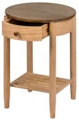 Grace Natural Oak 1 Drawer Round Bedside Table