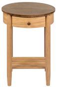 Grace Natural Oak 1 Drawer Round Bedside Table