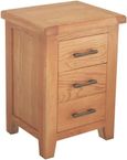 Hampshire Oak Bedside Cabinet - 3 Drawer
