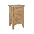 Hampstead Narrow Bedside Cabinet - 2 Drawer - Rustic Oak 