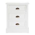 Hardwick Bedside Cabinet - 3 Drawer - White Wood