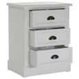 Hardwick Bedside Cabinet - 3 Drawer - White Wood