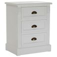 Hardwick Bedside Cabinet - 3 Drawer - White Wood