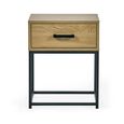 Harlow Light Oak Effect Square Bedside Table - 1 Drawer