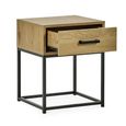 Harlow Light Oak Effect Square Bedside Table - 1 Drawer