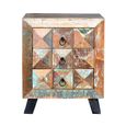 Hasley Bedside Cabinet - Recycled Wood - 3 Drawer