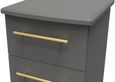 Haworth Grey 3 Drawer Bedside Cabinet