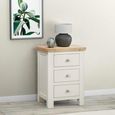 Hayley Bedside Cabinet - 3 Drawer - Oak and White