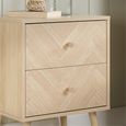 Herringford Bedside Cabinet - 2 Drawer - Oak