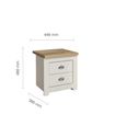 Highgate Bedside Cabinet - 2 Drawer - Cream Painted