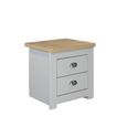 Highgate Bedside Cabinet - 2 Drawer - Grey Painted