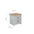 Highgate Bedside Cabinet - 2 Drawer - Grey Painted