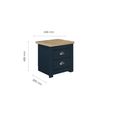 Highgate Bedside Cabinet - 2 Drawer - Navy Blue Painted