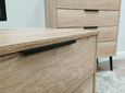 Hong Kong Oak Effect 1 Drawer Bedside Table with Wooden Legs
