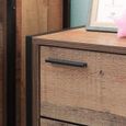 Industrial Rustic Oak Effect 2 Drawer Bedside Cabinet