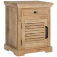 Jaylene Bedside Cabinet - Mango Wood - Louvered - 1 Door