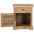 Jaylene Bedside Cabinet - Mango Wood - Louvered - 1 Door
