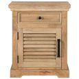 Jaylene Bedside Cabinet - Mango Wood - Louvered - 1 Door