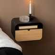Joliet Bedside Table - 1 Drawer - Wall Mounted - Floating - Matt Black