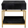 Kensington Townhouse Bedside Table - 1 Drawer - Black Faux Fur