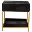 Kensington Townhouse Bedside Table - 1 Drawer - Black Faux Fur