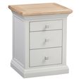 Cotswold Bedside Cabinet - 3 Drawer - Oak and Painted