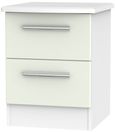 Knightsbridge Cashmere Matt and White 2 Drawer Bedside Cabinet
