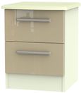 Knightsbridge Mushroom and Cream 2 Drawer Bedside Cabinet