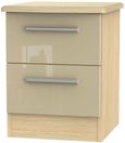 Knightsbridge Mushroom and Light Oak 2 Drawer Bedside Cabinet