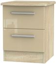 Knightsbridge Mushroom and Oak Effect 2 Drawer Bedside Cabinet
