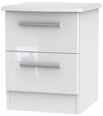 Knightsbridge White Gloss 2 Drawer Bedside Cabinet