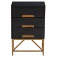 Kochi Bedside Table - 3 Drawer - Black Mango Wood