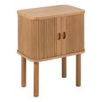 Langley Bedside Table - 2 Door - Fluted - Oak