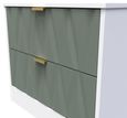 Las Vegas White and Green 2 Drawer Bedside Cabinet