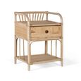 Lazlar Bedside Table - Natural Rattan - 1 Drawer