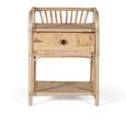 Lazlar Bedside Table - Natural Rattan - 1 Drawer