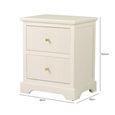 Lindon Bedside Cabinet - 2 Drawer - Frosty White